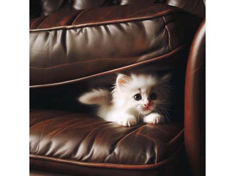 Котенок в диване