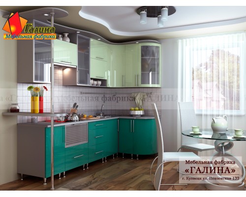 Набор кухонной мебели КП-35-2287, пластиковые фасады, длина 260, от фабрики Галина